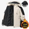 Men's Windproof, Waterproof Fleece-Lined Winter Jacket - Thick Outdoor Cotton Coat