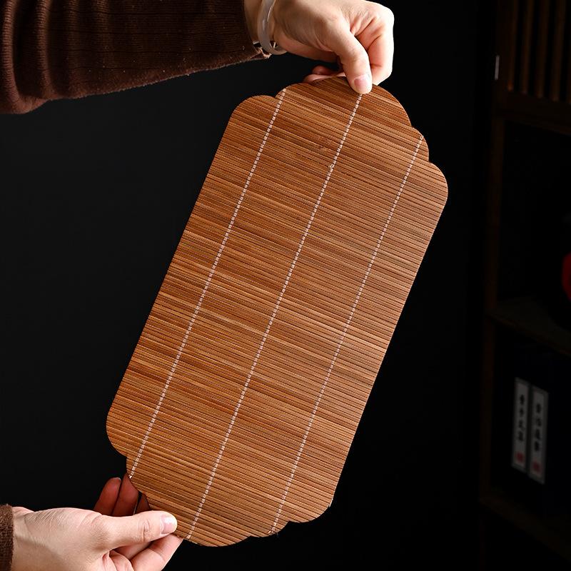 Creative Handmade Bamboo Tea Mat Craftsmanship Kung Fu Tea Set Accessories Tea Making Insulation Mat Bamboo Mat Dry Tea Mat