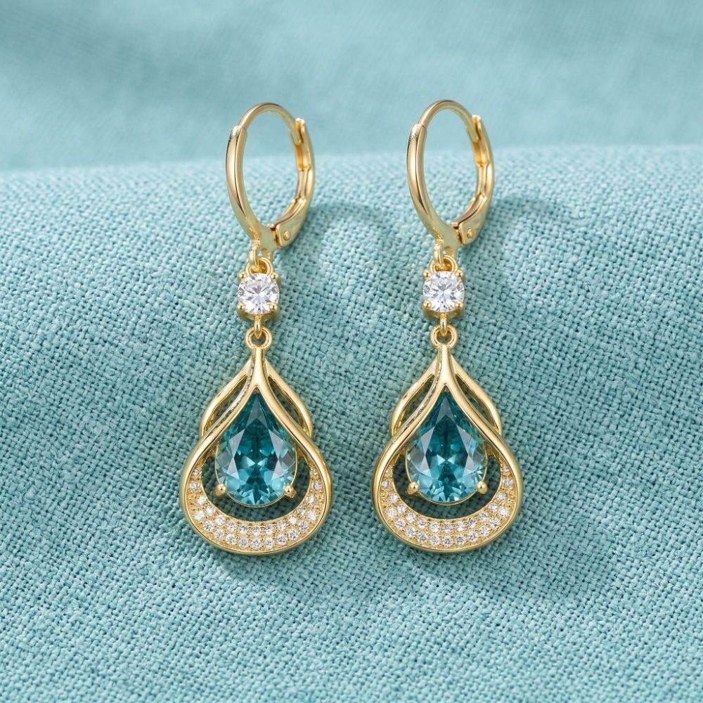 Crystal Rhinestone Dangle Earrings Luxury Sparkly Zircon Earrings Water Drop Earrings Party