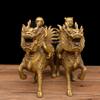 Feng Shui Copper Kirin, Golden Boy and Jade Girl, Bronze Craft Home Living Ornament