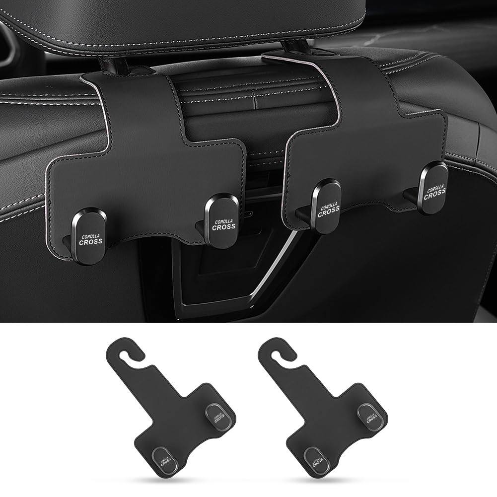 Set of 2 Corolla Cross Seat Headrest Hooks with Exclusive Corolla Cross Prevents Cargo from Compatible with Corolla Cross and Z Carrying Easy Car