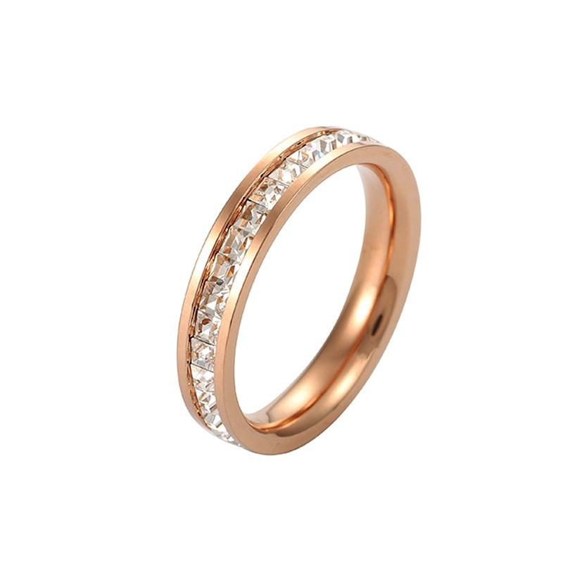 Hot Titanium Steel Single Row Starry Sky Titanium Steel Couple Ring Female Diamond Personalized Minimalist Niche Ring Jewelry no. 10