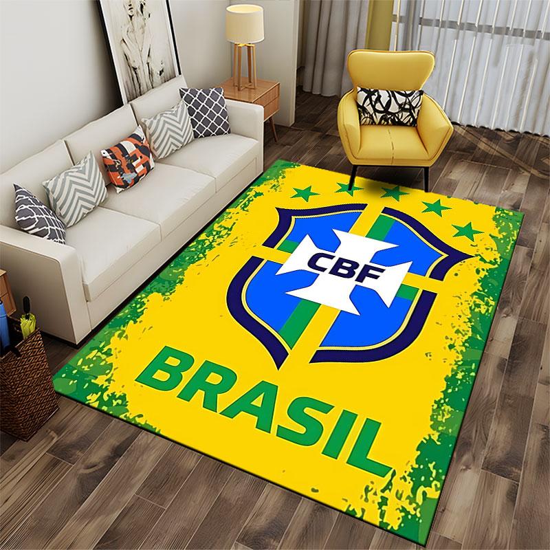 Brazil CBF Logo-Themed Carpet suitable as a non-slip mat for the living room or bedroom sofa