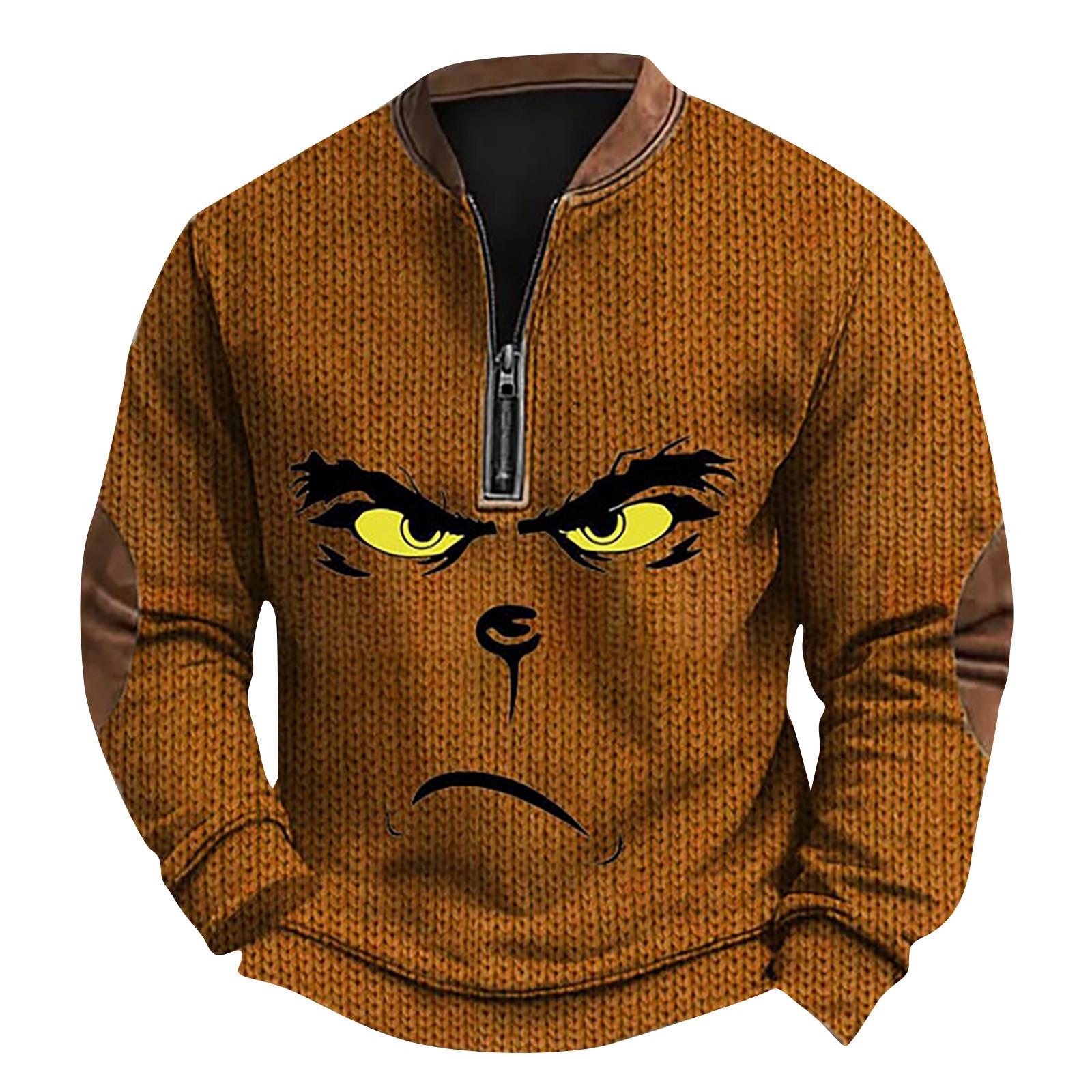 

Men s Retro Casual Gradient Printed Sweatshirt L коричневий