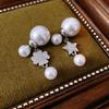 Star Shape Silver Plated Zircon Pearl Earrings For Women Fashion Jewelry