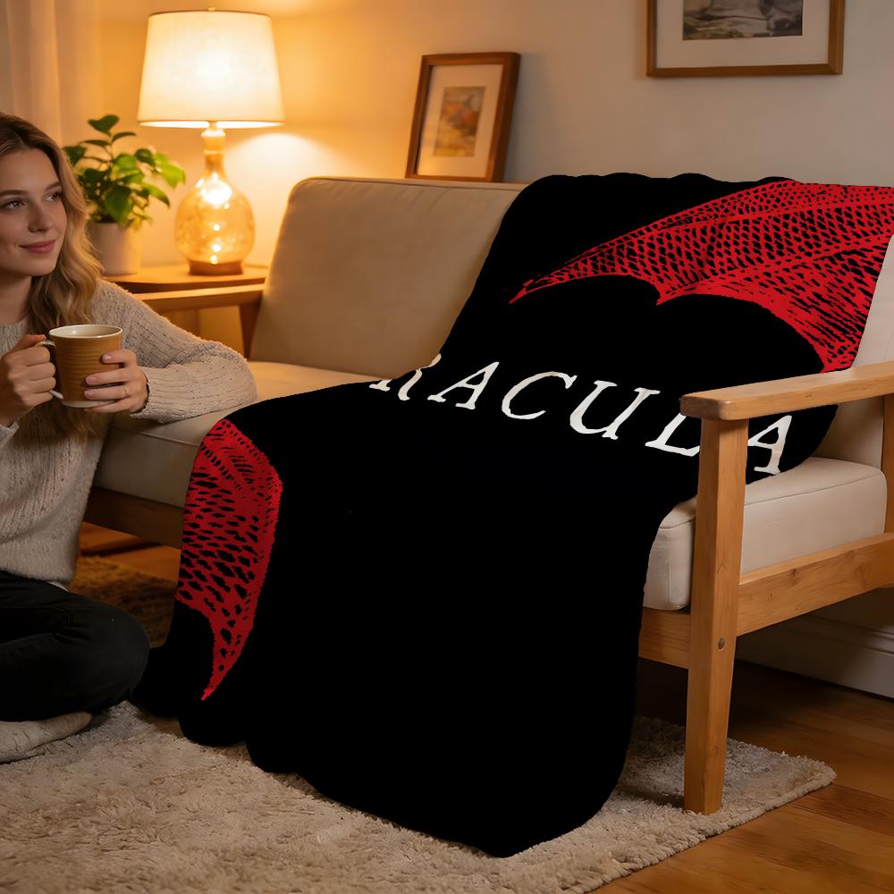 Throw High-Density Short Plush Blanket For Sofa Nap Air-Conditioned Room Soft Skin-Friendly Dracula