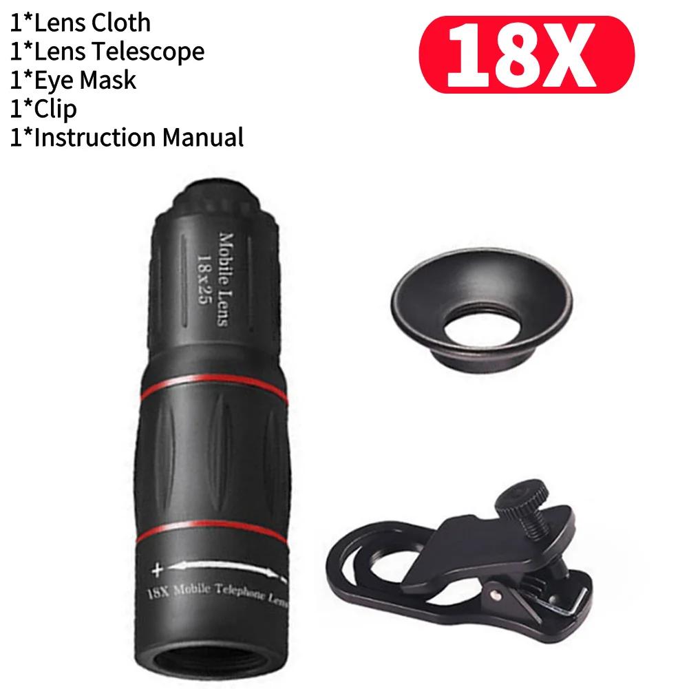 18X Telephoto Phone Lens with Tripod Universal External Zoom Camera Lens Long Focus Telephoto Lens for Picture Video Taking