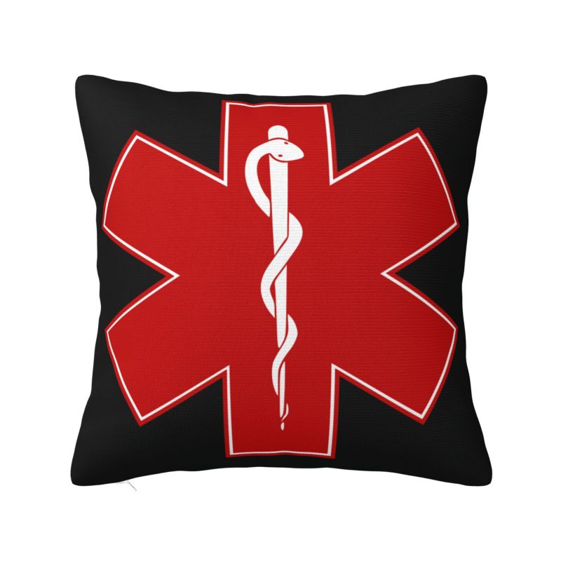 Star Of Life Pillow Case Decoration Luxury Emt Paramedic Medical Cushions for Sofa Square Pillowcase