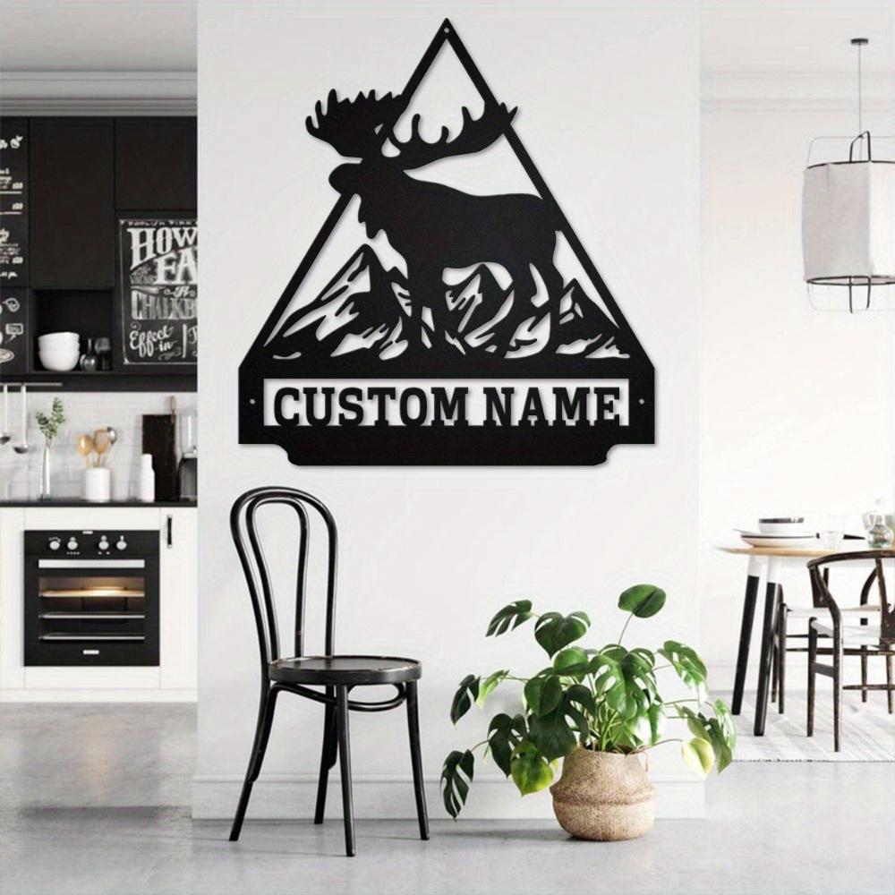 Custom Metal Wall Art Moose Silhouette Personalized Unique Home Indoor Outdoor Decor Garden Kitchen