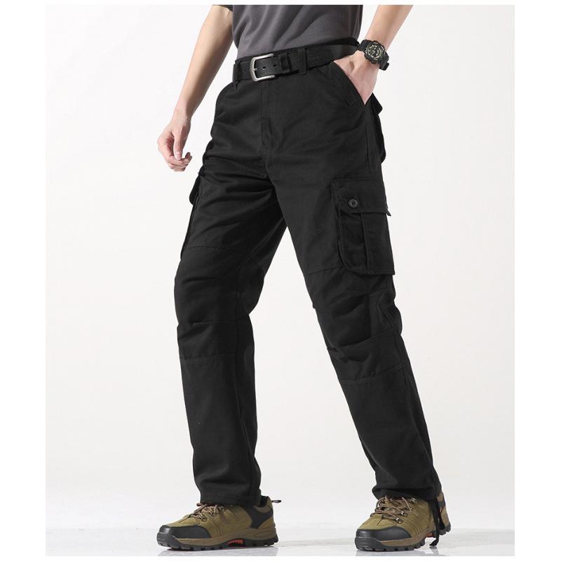 Men's Casual Pants with Three-dimensional Pockets, Straight-leg Long Pants, Outdoor Multi-pocket Men's Cargo Pants