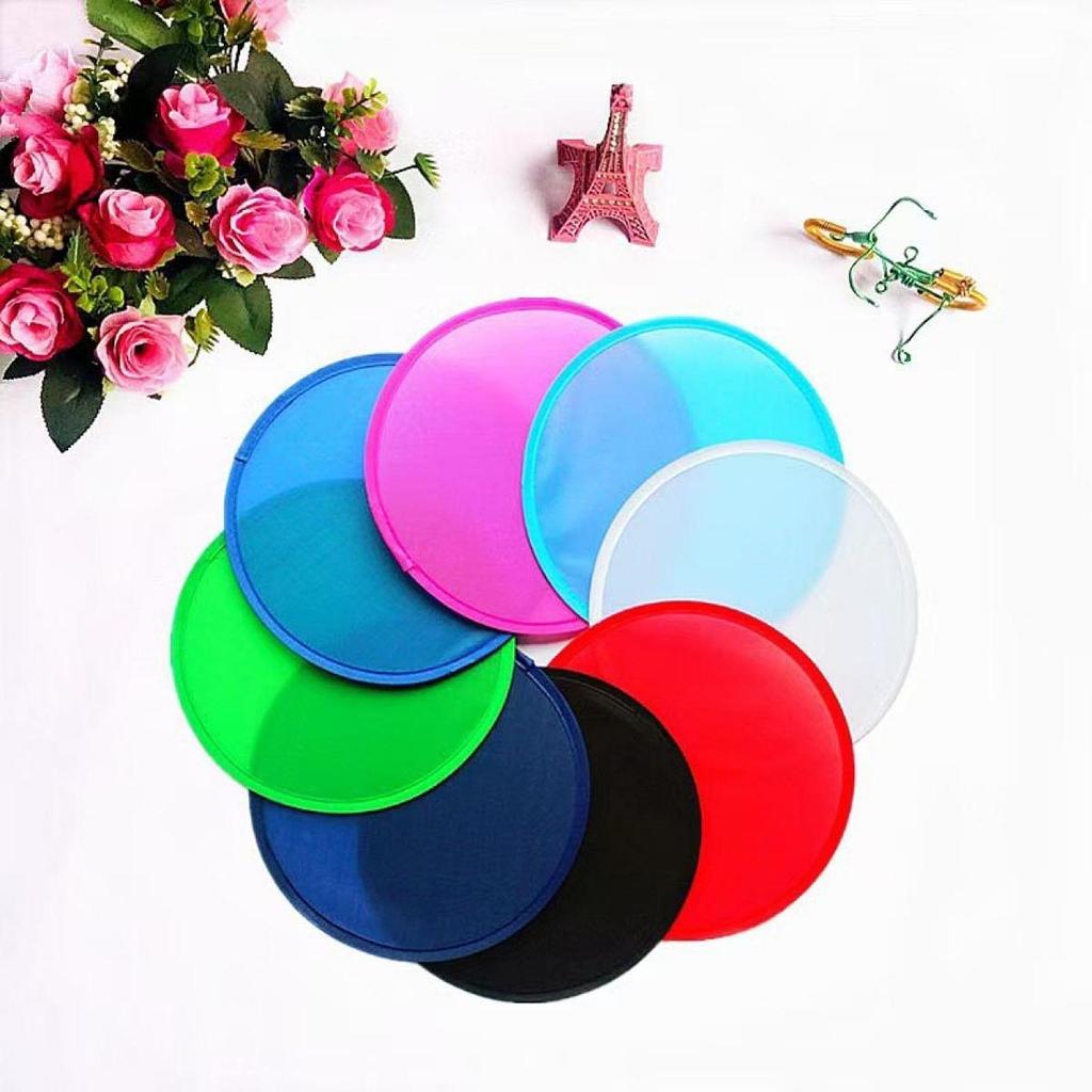 10 Folding Fans, Round Summer Hand 25 Cm Diameter, Classic Portable Throwing Disc for