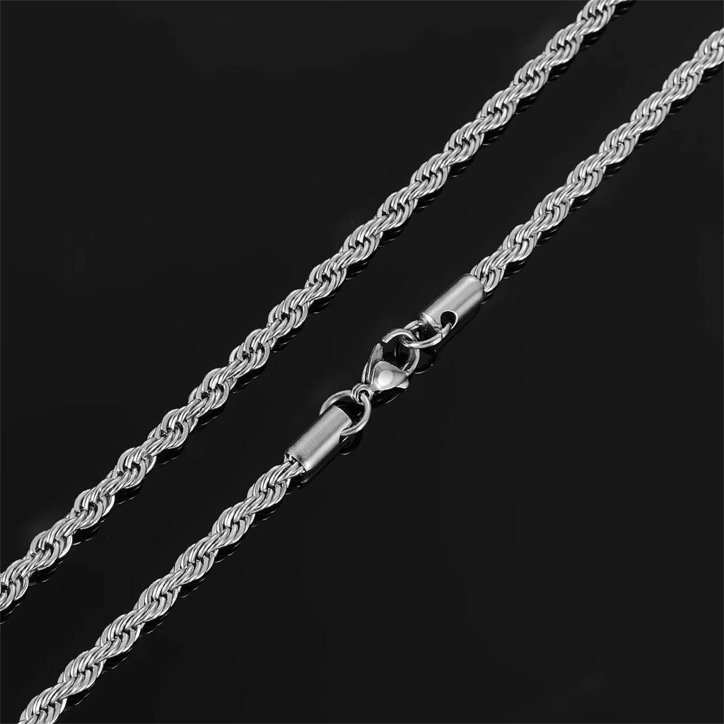 2026 European and American Hip Hop Light Luxury Niche Necklace Male Ins Cold Wind Minimalist Street Collarbone Chain Twist Chain
