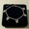 New Bohemian diamond-set butterfly fringed foot decoration, geometric versatile single anklet