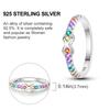 Orstarry S925 Silver Rainbow Colored Infinite Closed Ring For Women Finger Ring Personality Jewelry Party Trendy Gifts