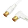 4K/8K compatible antenna cable, 10m, white, S4CFBAL 4C coaxial cable, L-shaped plug (plug-in type) - straight plug (plug-in type), FNT-4CZ-100WSL, for