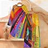 Ombre Print Two Piece Outfit Women Long Sleeve Irregular Hem Tunic Top Wide Leg Pants Casual Matching Set