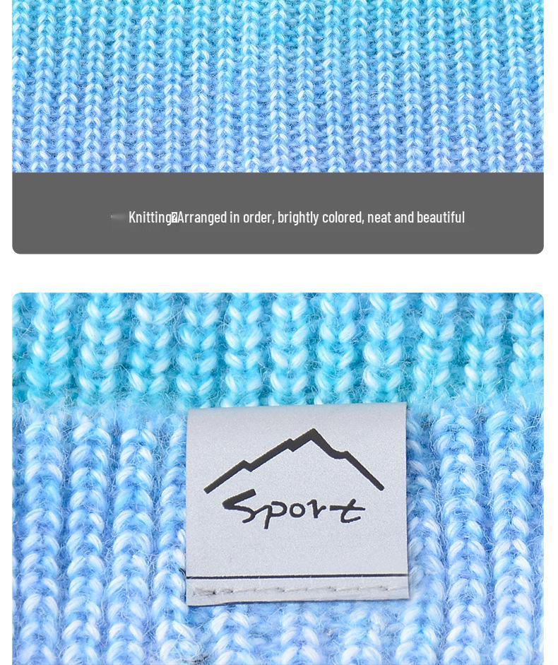 Gradient Korean-Style Knitted Hat Set: Warm, Thick, Cold-Proof with Ear Protection for Autumn & Winter