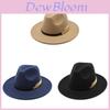 Ladies Wool Felt Barrel Hat With Wide Brim For Autumn Winter Outdoor Travel