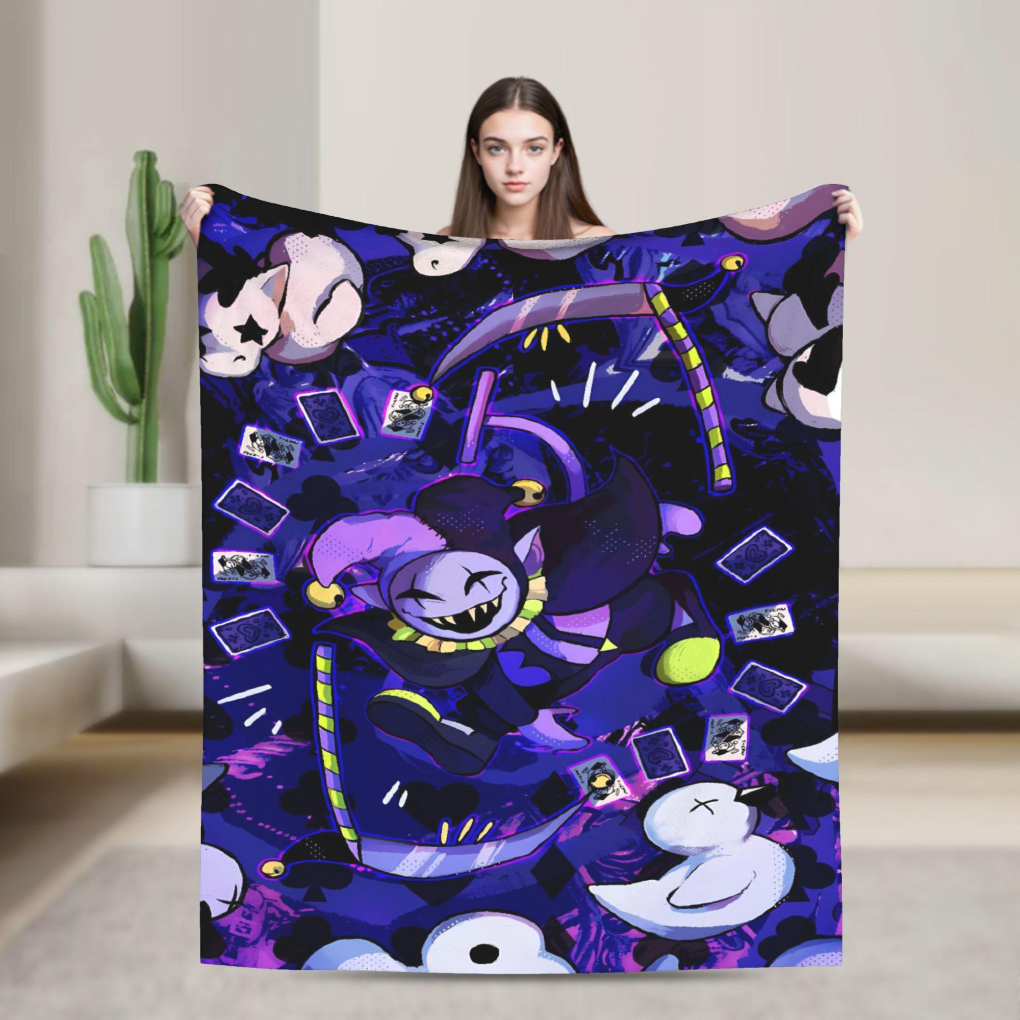 Cartoon Tv Tenna  Game Deltarune Flannel Blanket  Warm Soft Throw Blanket for Outdoor Airplane Travel Bedspread Sofa Bed Cover 30x40in