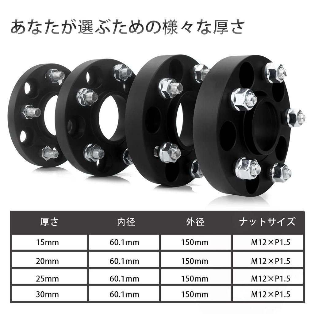 GAsupply PCD114.3 5H Forged Wide Tread Spacer, Inner Diameter 2.3 Inches (60.1 Mm), M12XP1.5