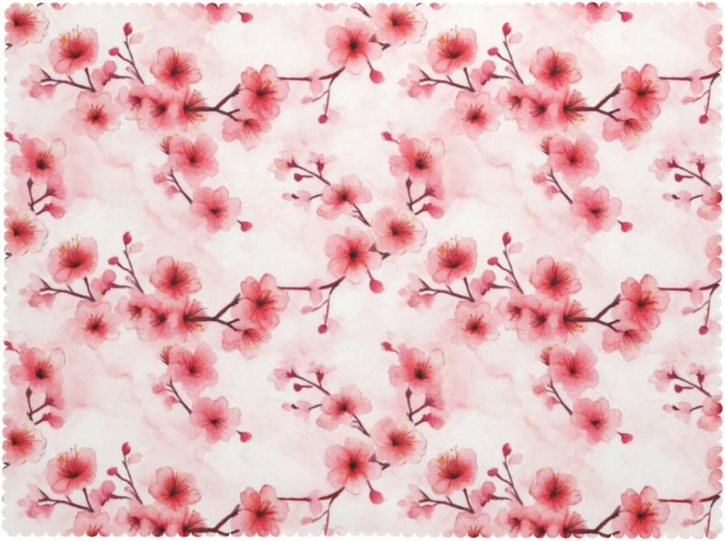Chinese Style Cherry Blossom Rectangle Tablecloth for Table Decor Reusable Kitchen Dining Tablecloth Wedding Party Decorations