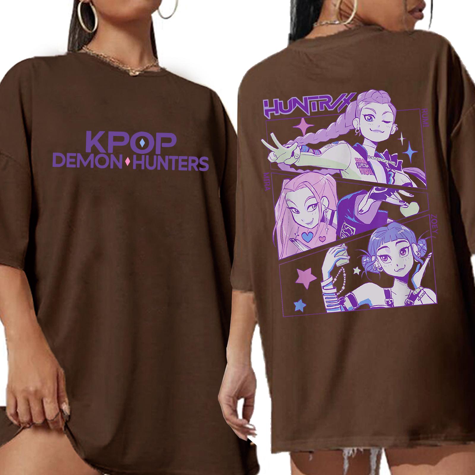 

Hot Anime K-Pop Demon Hunters T-shirt Women Oversized O-Neck Short Sleeve Fans Gift 4XL