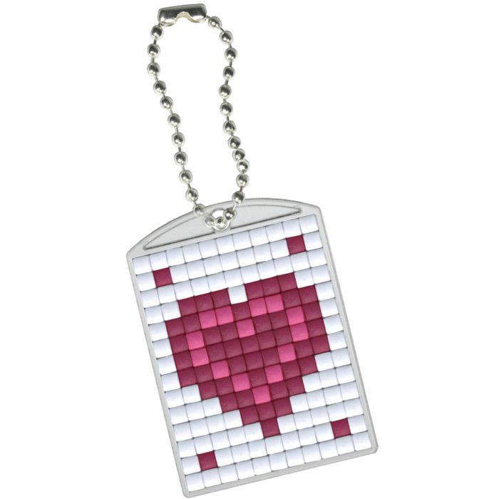Kit créatif Pixel - PIXEL - Porte-clés Coeur - 4 x 3 cm - Mini-pixels 3D - Innovant
