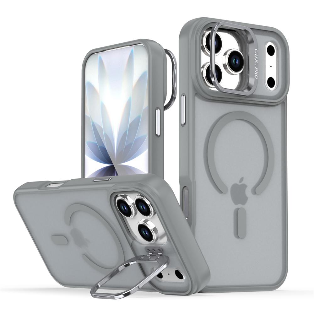 New For Magsafe Magnetic Fold Lens Stand Case For iPhone 17 Air 16 15 14 Plus 13 12 17 Pro Max 16e Matte Clear Protector Cover