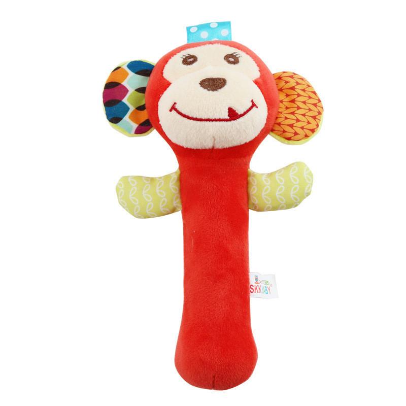 Skkbaby Baby Handbell Toy Plush Animal Rattle Stick Bed Bell Infant Toddler Children