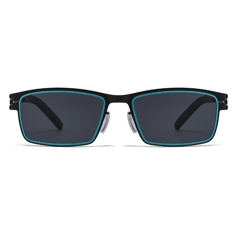 Trendy Retro Square Frame Metal Sunglasses for Men & Women чёрный