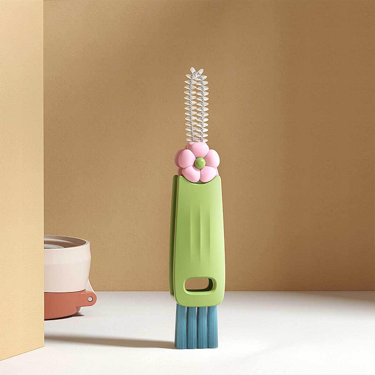 

3-in-1 Baby Crocodile Cup Brush Set: U-Shape, Lid, & Crevice Cleaners