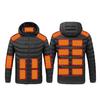 Yousheng Heated Cotton Coat Hooded Long Sleeve Zipper Placket Jacket 19 Zone Hot Spots Hand Washable USB Powered Outerwear