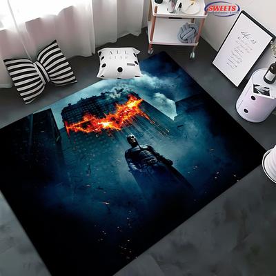 N°2 Tapis Thème Batman DC Nouvelle Sortie !Antidérapant Isolation phonique, Tapis pour Salon Chambre d'enfants Bureaux, Tapis Durable