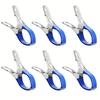 6/12PCS Stainless Steel Pool Cover Clips With Plastic Handles Windproof Scratch-Resistant Spring Clips Organization Tools