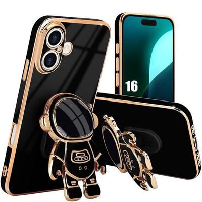 Case - BOOLING - for iPhone 16 - Astronaut Pattern - Soft TPU - Black