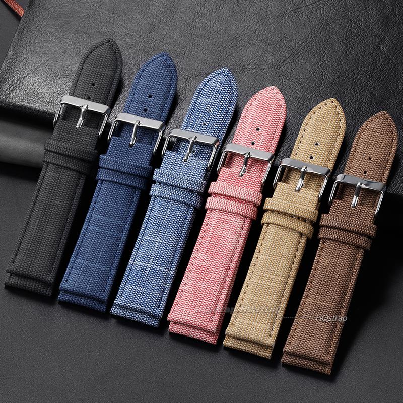 Denim Pattern Nylon Watchband for Casio Vintage Leather Strap 10 12 14 16 18 20 22mm Watch Band for Seiko Men Women Accessories