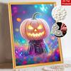 Pearl Painting DIY Kit Spooky Pumpkin Design Frameless Bead Art Canvas Relaxing Craft Gift for Halloween Lovers