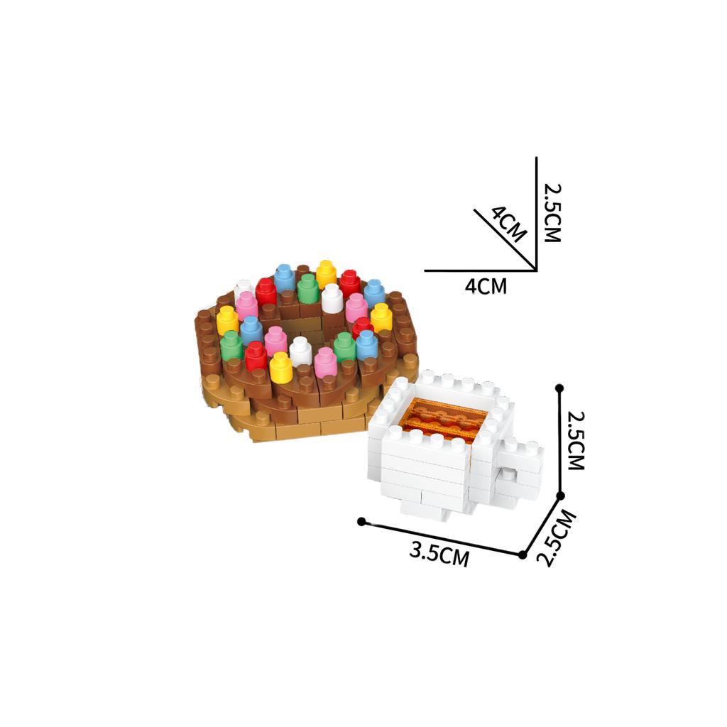 KNEW BUILT French Fries Cola Cake 16 Kinds of Colorful Foods Micro Mini Building Block Toys-Ideal for Kids' FunHoliday Gifts