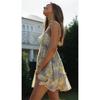 Women's Floral Print Cami Maxi Dress Tie Waist Flowy A-Line Beach Vacation