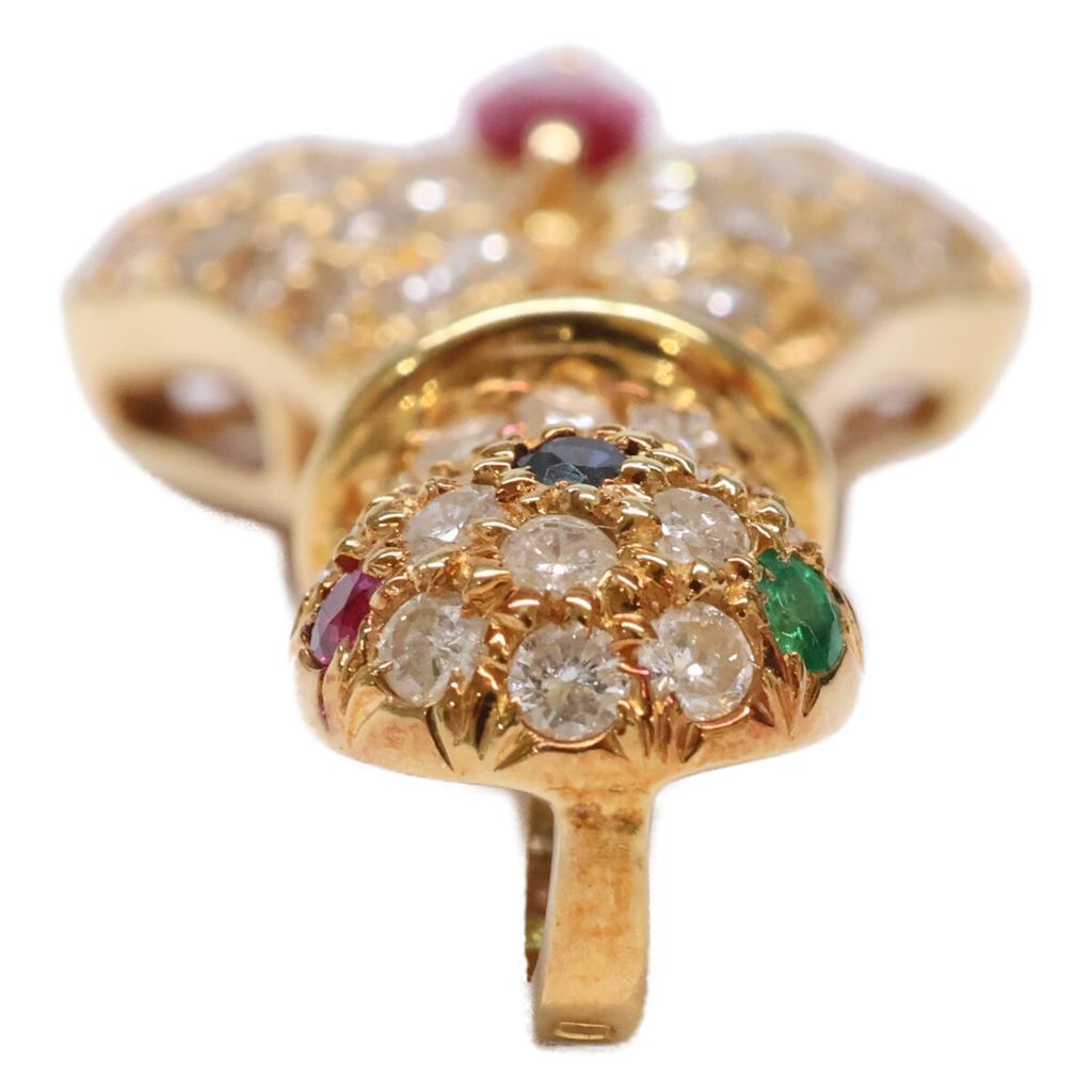 K18 1,55 ct diament, 0,48 ct rubin, 0,17 ct szmaragd, 0,15 ct szafir Zawieszka top Żółte ZłotoUżywany