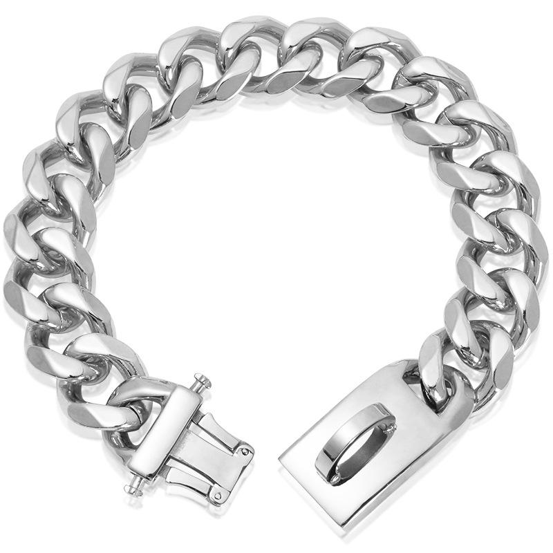 19Mm Stainless Steel Gold Dog Chain Dog Collar Pet Dog Lock Buckle Hip Hop Gold Dog Chain