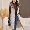 Fashion Winter Women's Long Warm Vest Hooded Thick Sleeveless Jackets Woman Coat With Belt