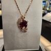 Atria Ruby Flower Gem Plated Necklace JTONEFR0041RBF