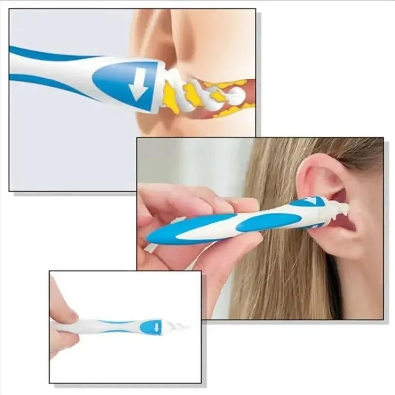 Ear Wax Remover Tool with 16 Soft Silicone Tips - Safe Ear Cleaner for Gentle Wax Extraction, Easy-Grip Manual Ear Cleaning Kit