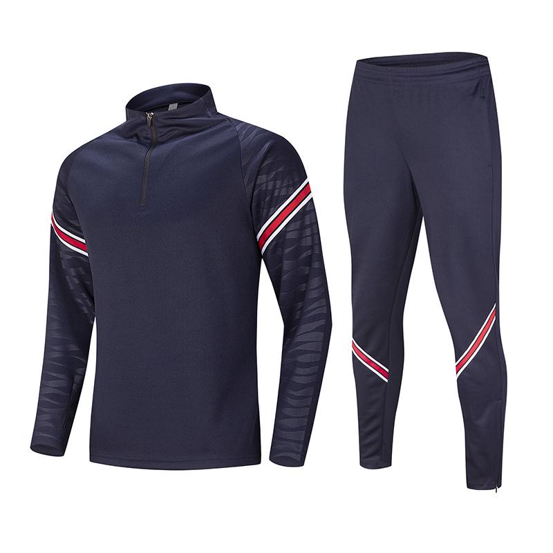 Half-Zip Contrast Stripe Sports Top with Half-Finger Sleeves