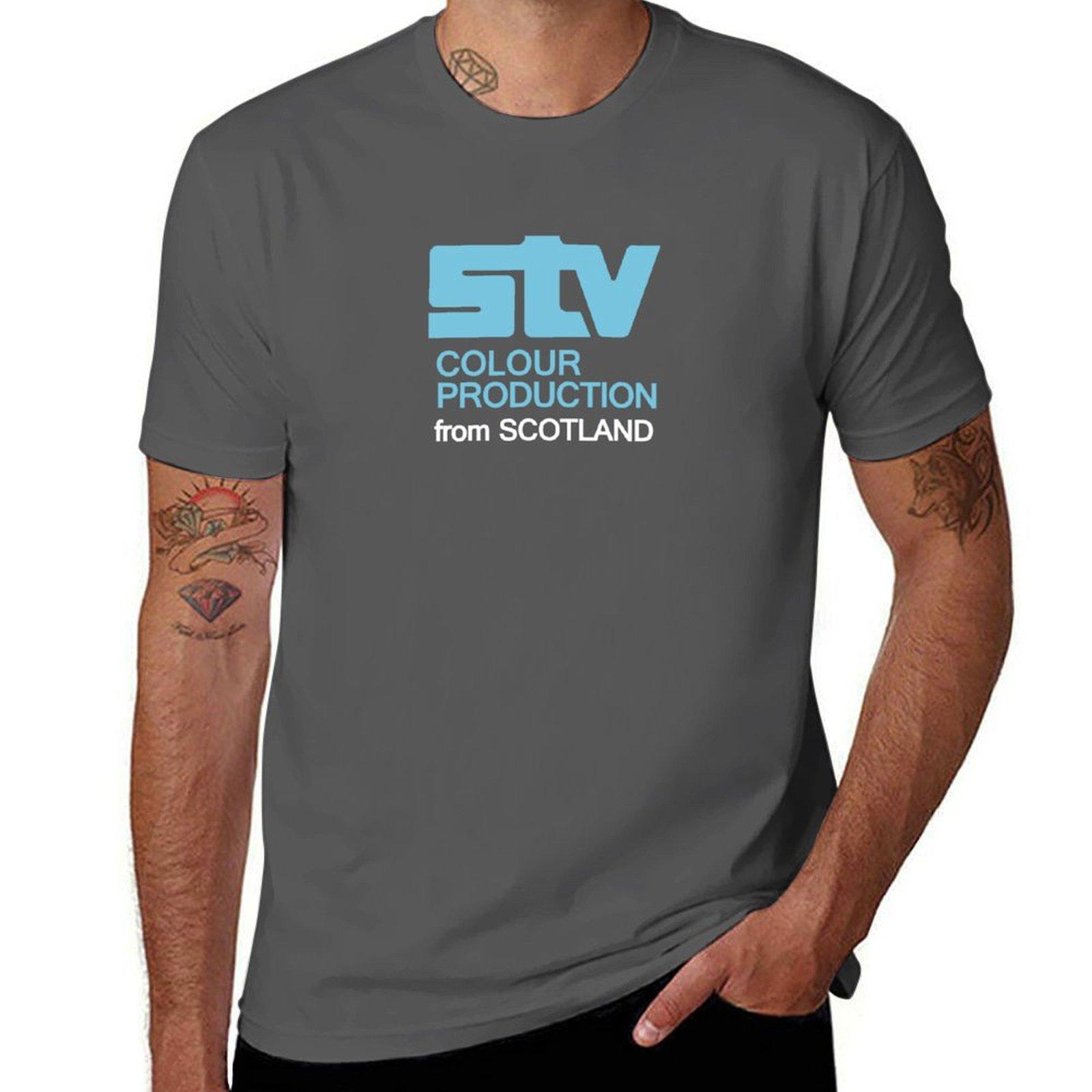

Scottish Television - STV Colour Production T-Shirt cotton t shirts high quality man t shirt luxury t shirt man casual T-Shirt 4XL