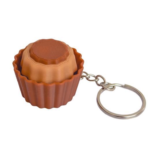 3D-gedruckter Dessert-Klicker-Schlüsselanhänger Stressabbau Cupcake-Dekompressionsknopf Fidget-Schlüsselring Tasche Rucksack Geldbörse Anhänger