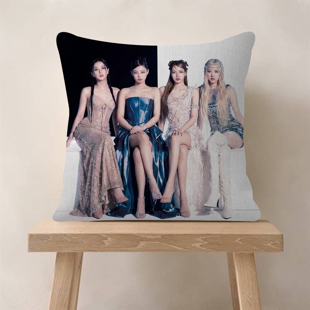 BBlack Kpop Group PPinks Gril Anime Personalized Picture Text Home Decorative Pillows Household Gifts Xcm