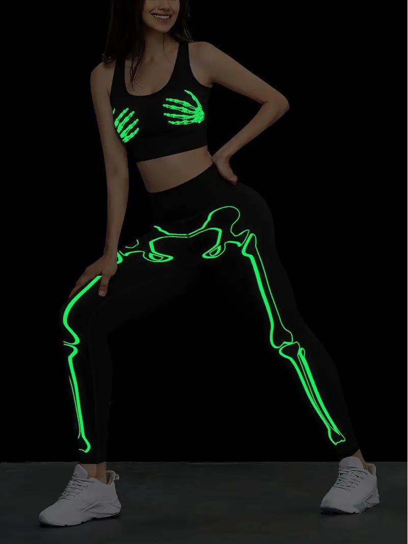 

Новые светящиеся штаны для йоги с высокой талией — спортивные леггинсы с персиковым принтом в европейском и американском стиле для женщин Large