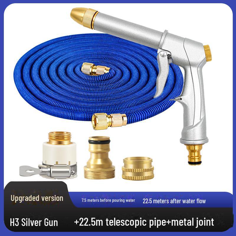 High-Pressure Car Wash Water Gun Set with Telescopic Hose and Garden Cleaning Nozzle
